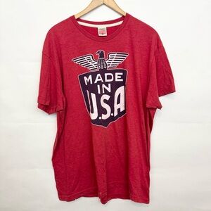 Homage Made In USA Eagle Logo Short Sleeve Pullover Men's Red Graphic TShirt XXL